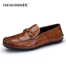 Men casual leather flat shoes brown black luxury comfortable casual driving flats peas shoes mens boat leather loafers CY61091