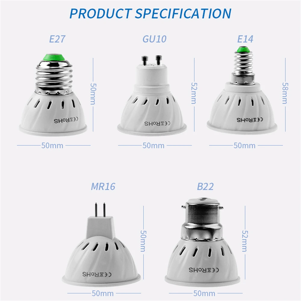 Светодиодный E27 полный спектр комнатное GU10 лампа для роста растений E14 Светодиодный лампа для рассады 220V B22 лампа для роста растений MR16 парниковых гидропоники