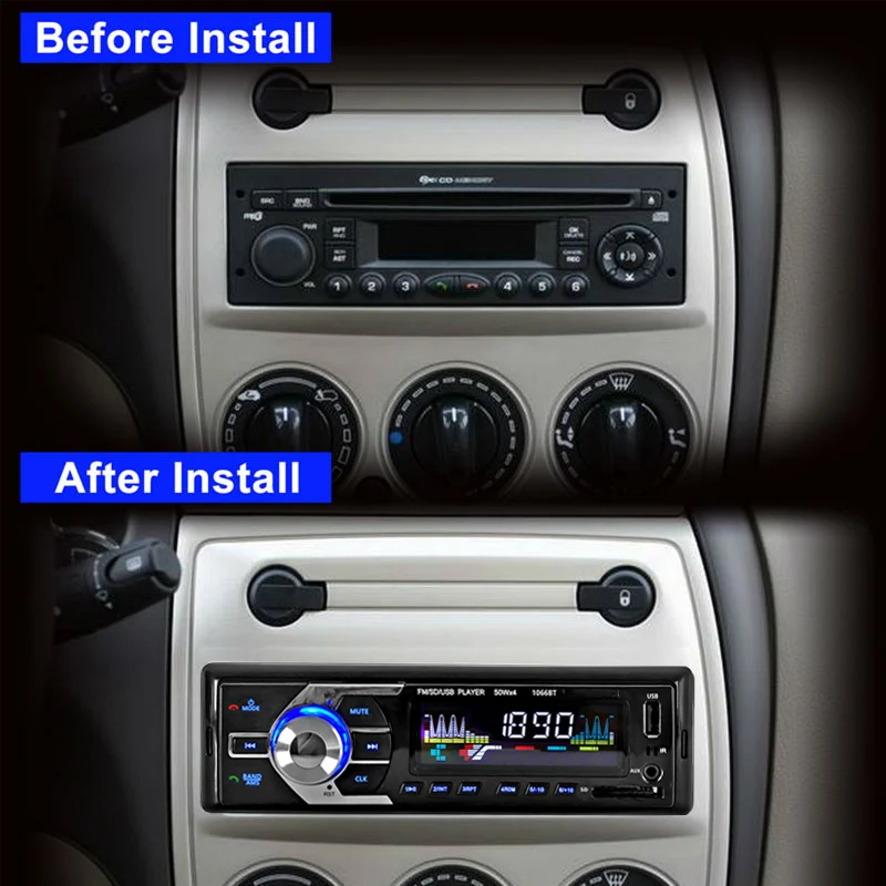 12 В Автомагнитола Bluetooth 1 din автомобильный стерео плеер AUX-IN MP3 FM/USB/Радио пульт дистанционного управления для телефона