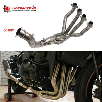 

Alconstar- For Kawasaki Z1000 2010-1017 Motorcycle Exhaust Muffler Middle Pipe Modified Front Pipe Tube Full System with Sensor