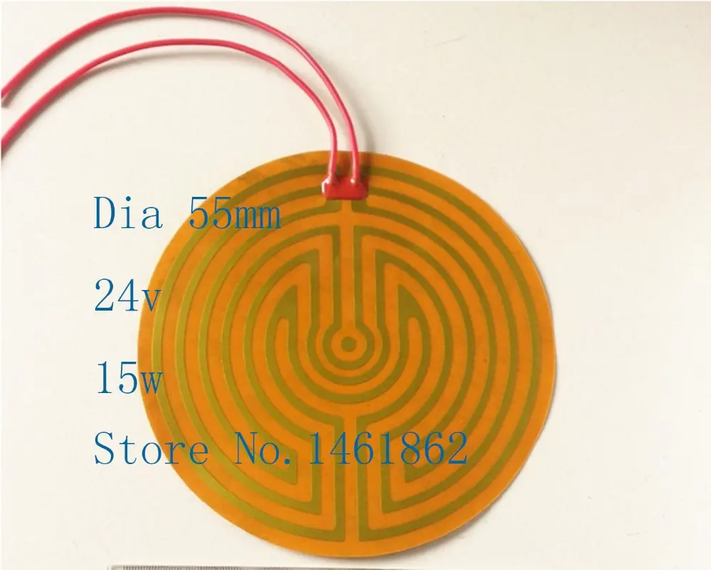 Dia 55mm 24v 15w element heating PI film polyimide heater heat rubber electric flexible heated bad 3D printing Beauty equipment
Dia 55mm 24v 15w element heating PI film polyimide heater heat rubber electric flexible heated bad 3D printing Beauty equipment