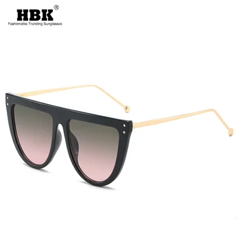 

Flat Top Cat Eye Sunglasses One Piece Black Shield Sun Glasses Pilot Luxury Brand Designer Oversized Eyewear Women Shades