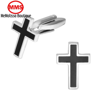 

MeMolissa Fashion Luxury shirt Jesus black cross cufflink for mens Brand cuff buttons cuff links High Quality abotoaduras Jewelr