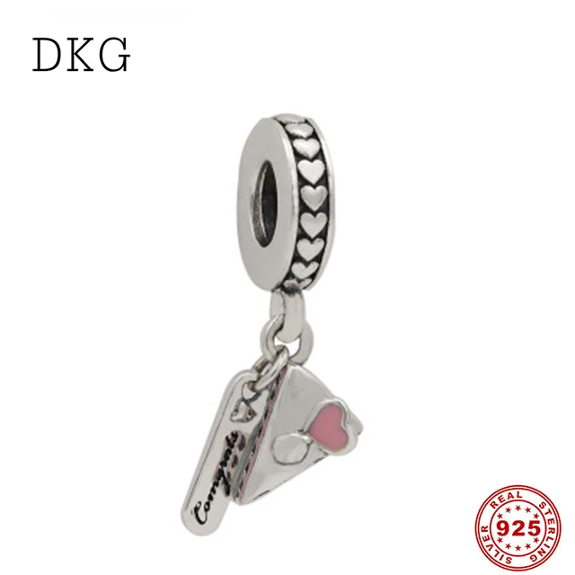 

925 Sterling Silver Creative Fashion Birthday Celebration Enamel Cake Pendant Beads Fit for Women's DKG Bracelet DIY Jewelry