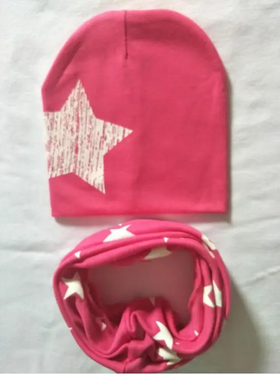Bnaturalwell модная Круглая Шапка со звездами набор шапки и шарфа комплект из 2 предметов шапка для малыша Детская Весенняя теплая вязаная шапка 1 комплект H773D
