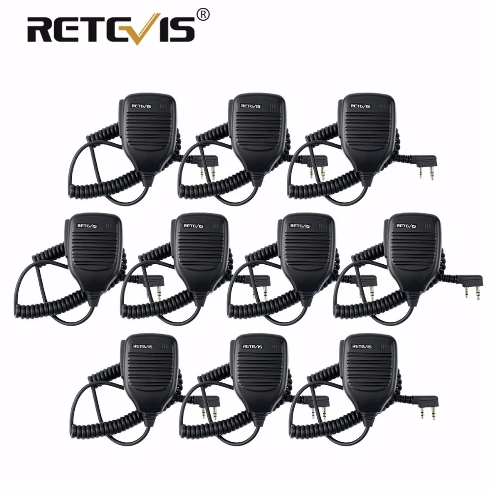 10pcs Walkie Talkie Speaker Microphone PTT Mic For Kenwood Retevis RT7 RT22 H-777 Baofeng UV-82 UV5R for Puxing for HYT For TYT