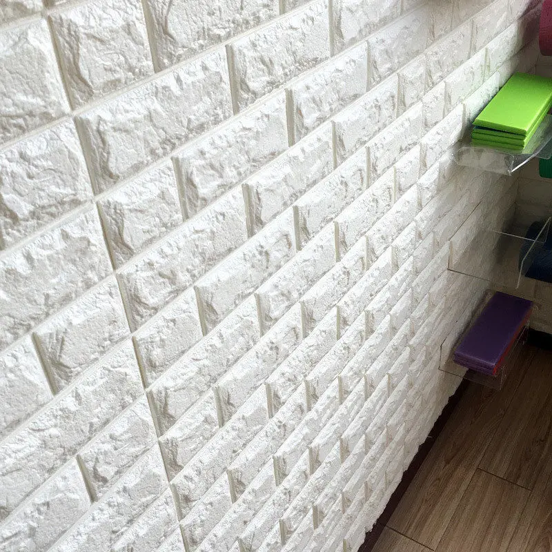 

70*77 3D Brick Wall Stickers DIY Self Adhensive Decor Foam Waterproof Wall Covering Wallpaper For TV Background Kids Living Room