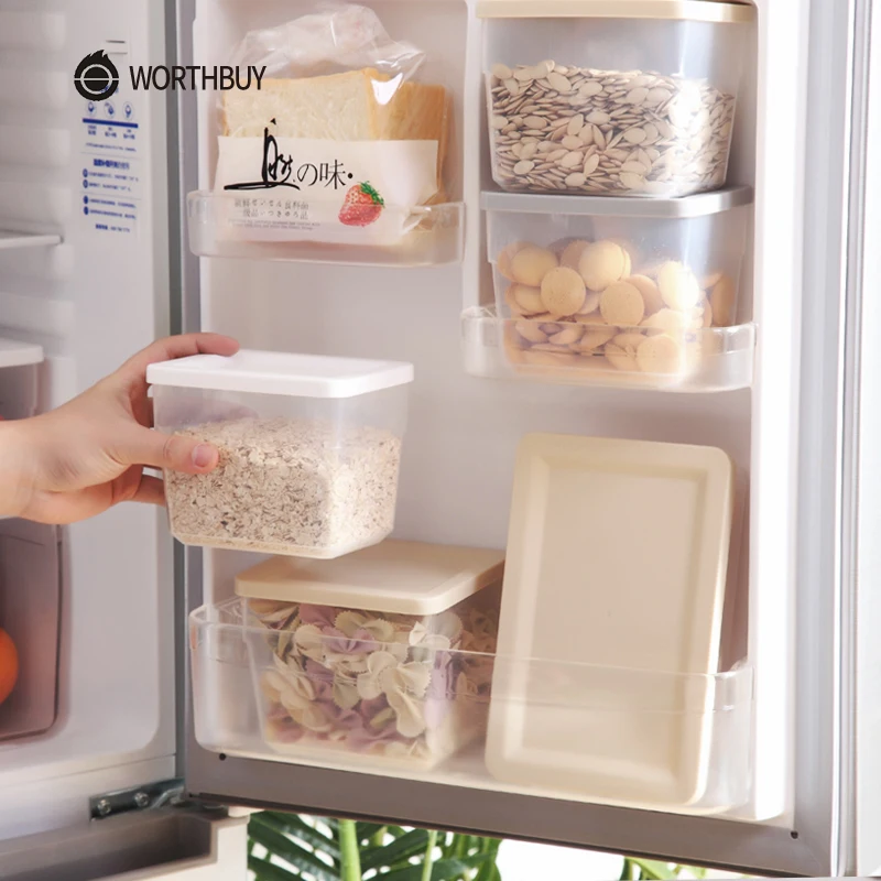 WORTHBUY BPA Бесплатный пластиковый контейнер для хранения кухонный органайзер