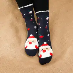 Рождественские короткие носки для женщин и девочек; сезон осень-зима; рисунок Санта Клаус; повседневные носки; милые мягкие хлопковые носки