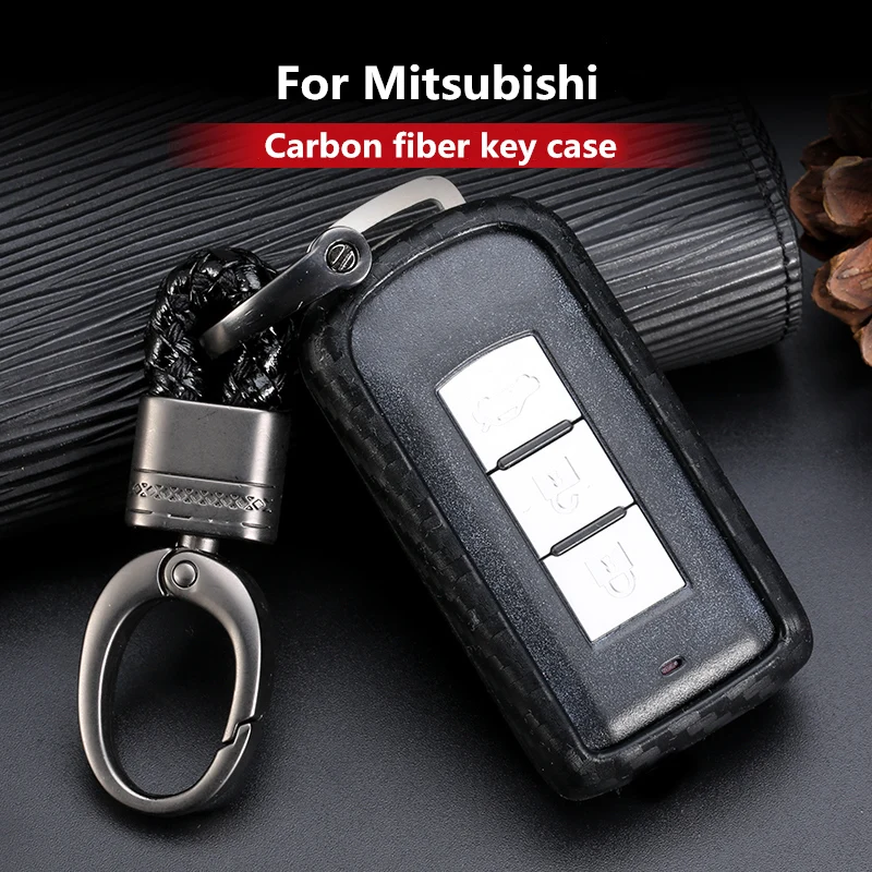 

Accessories Carbon Fiber Protection Smart Key Covers Car Styling Case For Mitsubishi Outlander Lancer 10 Pajero Sport ASX 2019