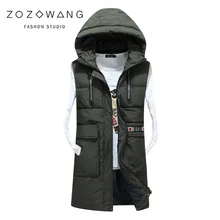Men's Sleeveless Vest Homme Winter Casual Coats Male Cotton-Padded Thickening Vest Men Waistcoat Plus Size Chaleco con capucha