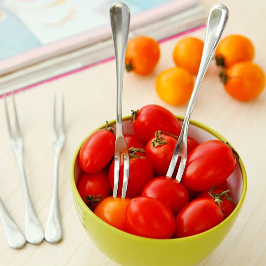 new designed stainless steel fruit fork two tine fork font b salad b font servers