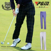 Pgm мужские клетчатые брюки в английском стиле, мягкие брюки для гольфа, мужские прямые эластичные дышащие быстросохнущие длинные штаны, одежда D0488