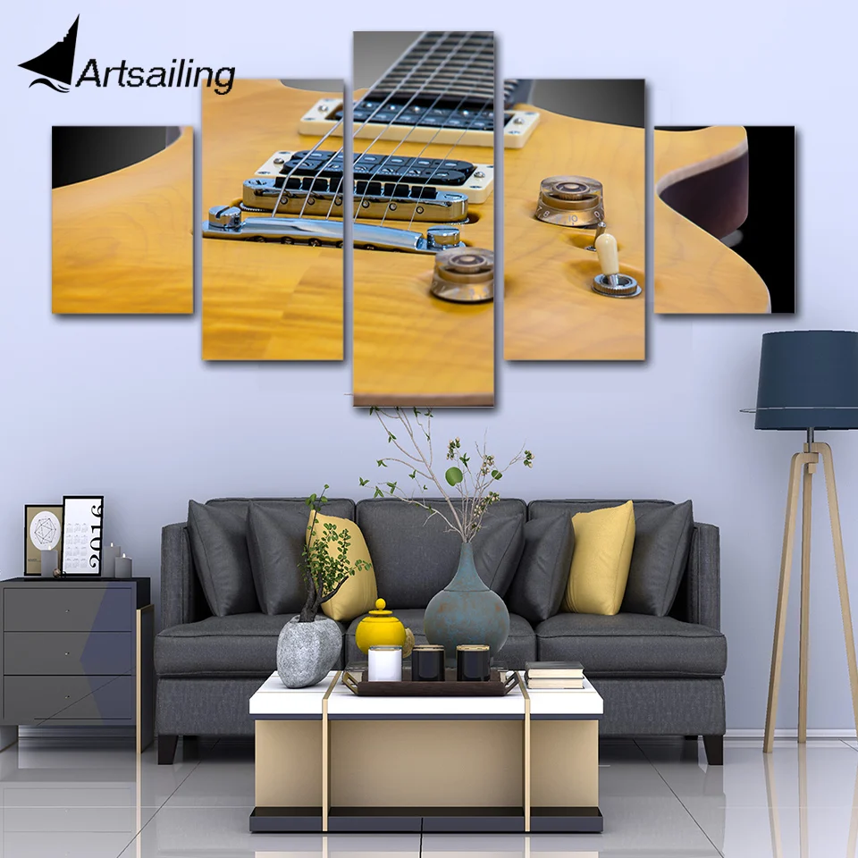 

ArtSailing 5 piece canvas painting music guitar acoustic guitar home decor wall art for living room print and Poster artwork