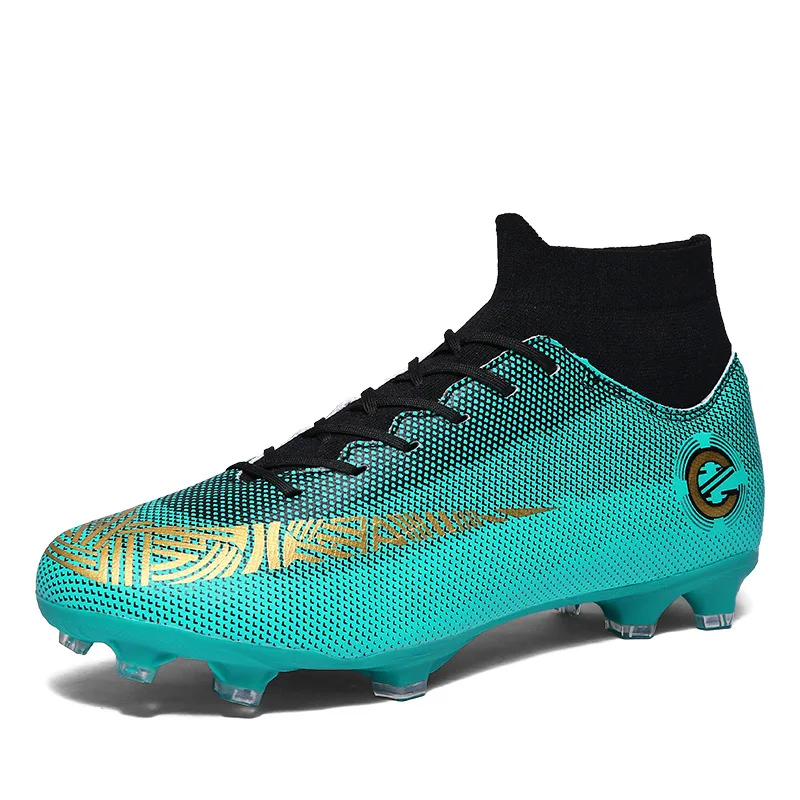 JINBEILEE Football Shoes Male Broken Nails TF High Help AG Long Nails Non-slip Competition Training Shoes Large Size