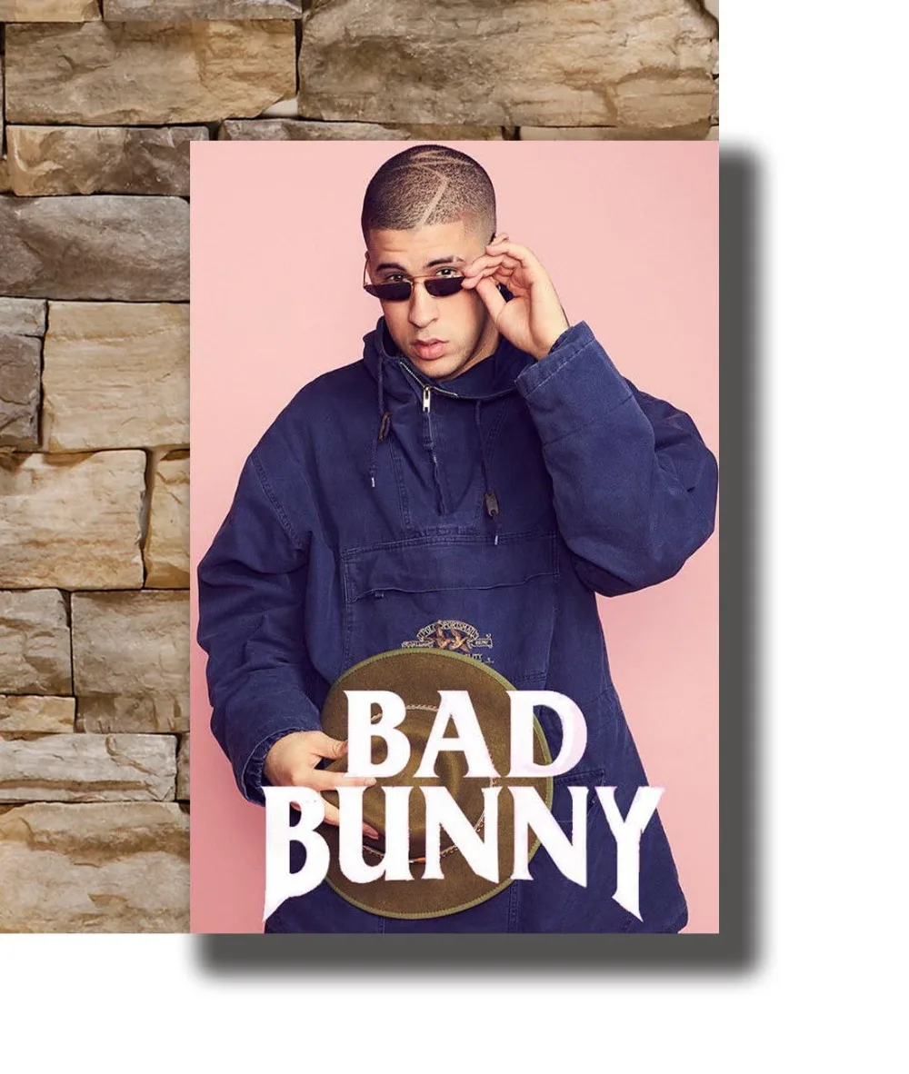 

Art Poster New Bad Bunny 2018 Tour Trap Rap Music Singer Star Light Canvas Wall 14x21 20x30 24x36In N1363