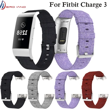 

Strap for Fitbit Charge 3 Charge4 Smart Bracelet Replacement Watch Band Canvas Nylon Denim Men Women Smartwatch band Accessories