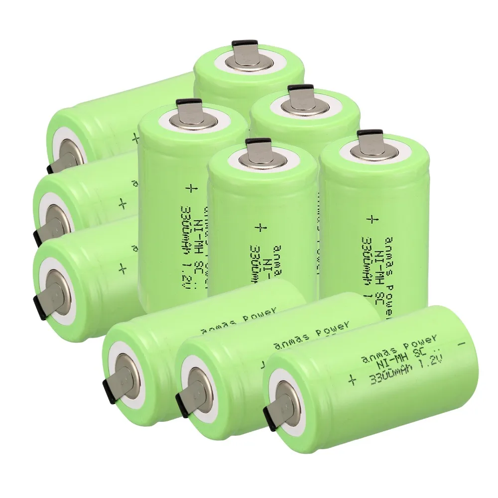 2 шт./лот Anmas power NIMH 1,2 V аккумулятор 3300mAH Ni-MH Sub C SC батареи аккумуляторная батарея