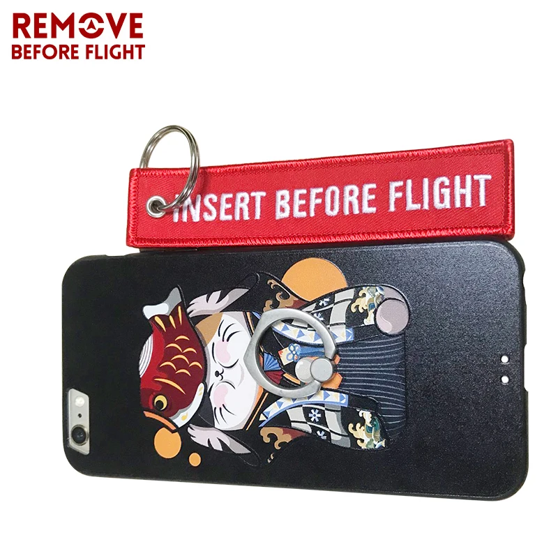 Fashion Jewelry Keychain for Motorcycles and Cars OEM Key Chains Red Embroidery Key Fobs INSERT BEFORE FLIGHT  Key Chain Tag (4)