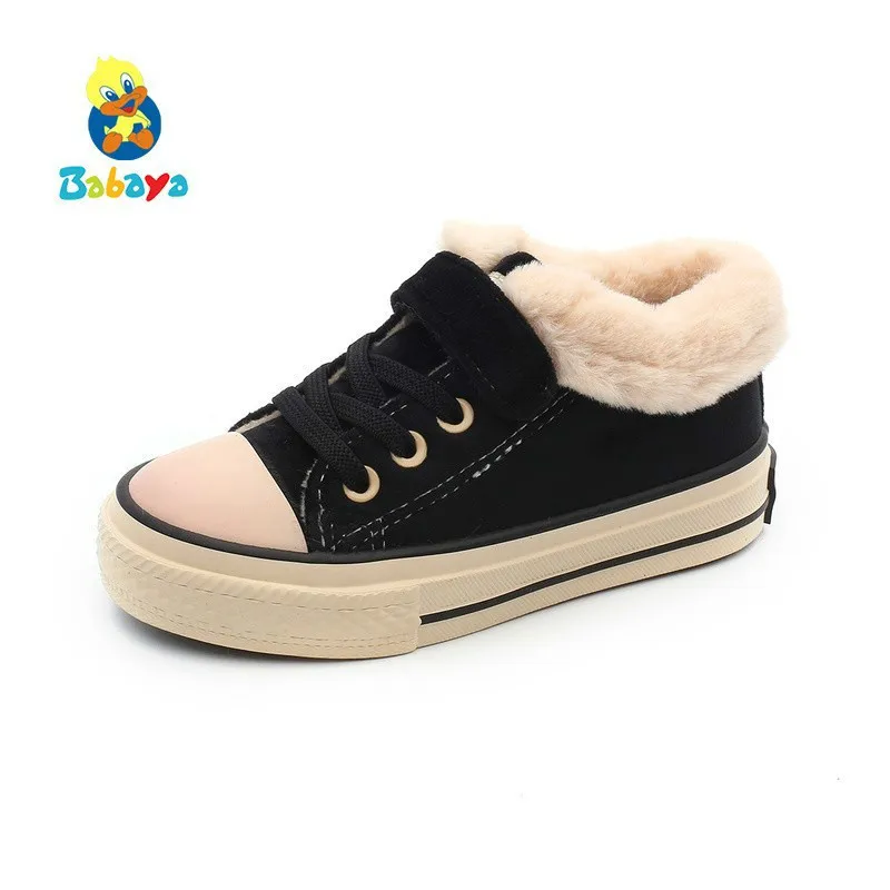 

babaya 2018 Winter New Children Casual Shoes For Girl Boys Boots Plush Velvet Warm Winter Shoes Kids Cotton-padded Shoes
