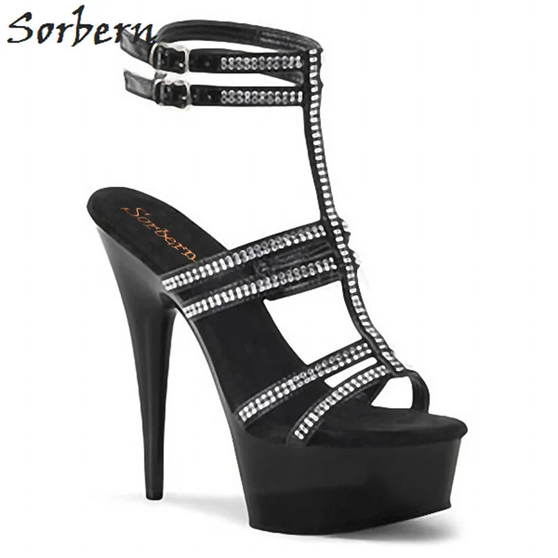 

Sorbern Shoes With Rhinestone For Women Sandals Designer Brand Fashion Women Shoes Sexy Heels Ladies Sandals Summer Open Toe