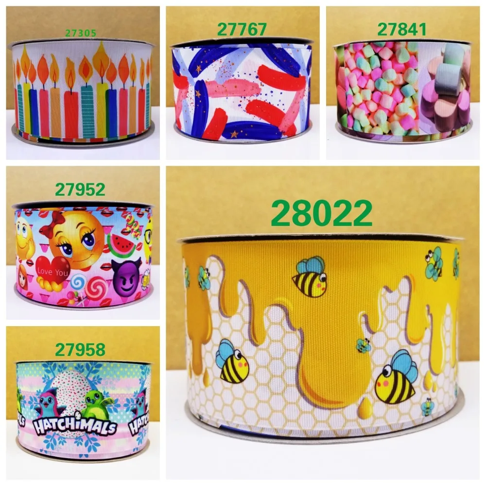 

Cartoon printed grosgrain ribbon ,satin ribbon 10 yards . 27305-
