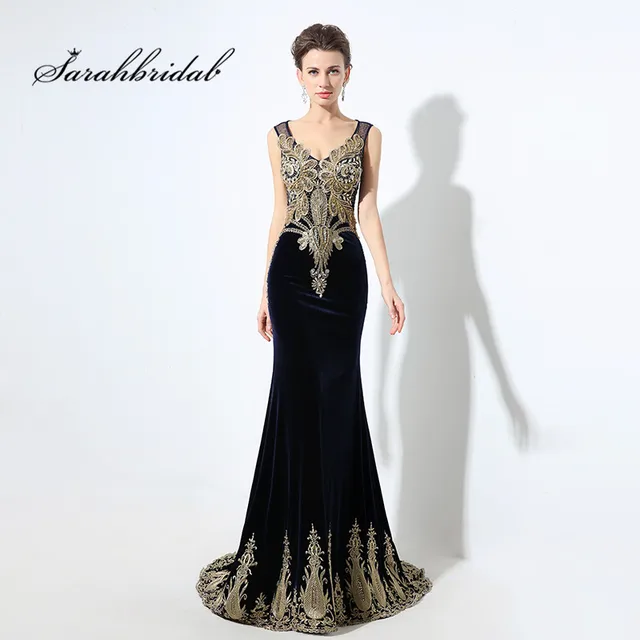 Elegant Long Sleeveless Crystal Gown