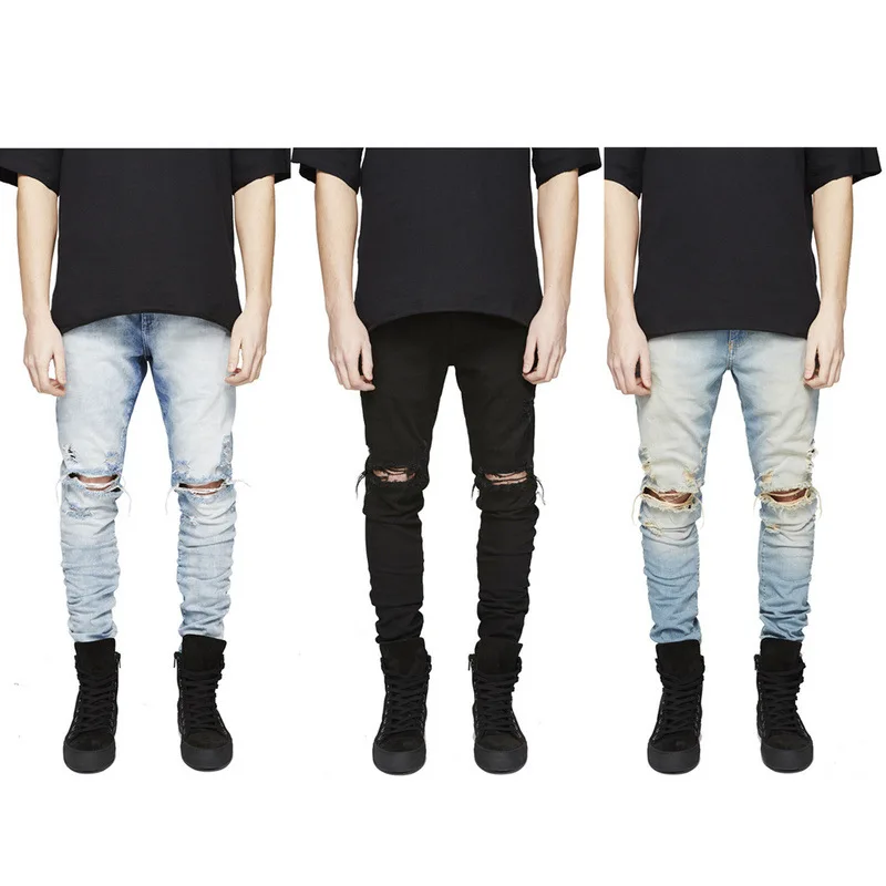 black cut jeans mens