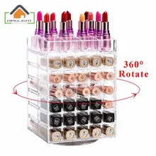 Drehbare Transparent Klar Acryl Spinning Lippenstift Turm 76 Slot Organier Lagerregal Containner veranstalter