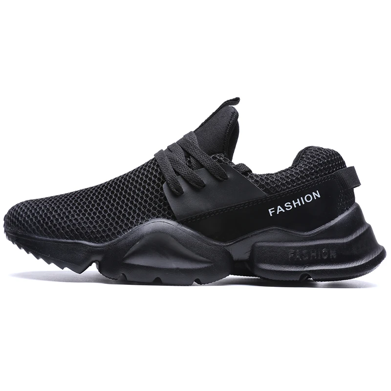 Новая модель, дышащая Спортивная обувь для мужчин, ультра-светильник, на шнуровке, кроссовки для упражнений, мужская спортивная обувь, Уличная обувь для бега - Цвет: Black