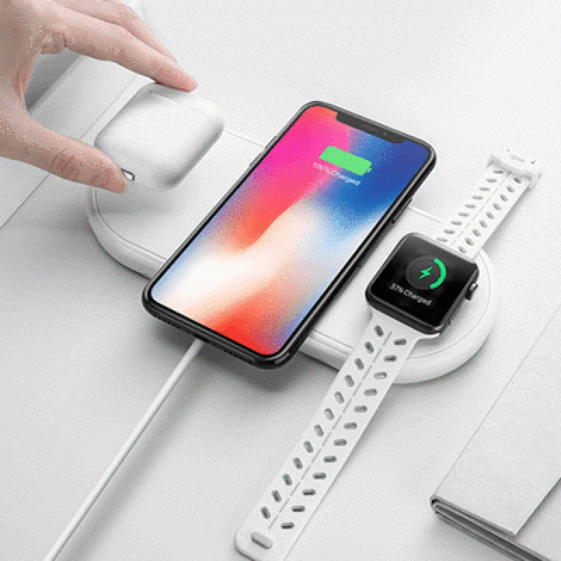 NYFundas Беспроводное зарядное устройство Подставка для Apple watch 4 3 2 iwatch airpods iphone XS MAX XR X 8 plus airpower индукция