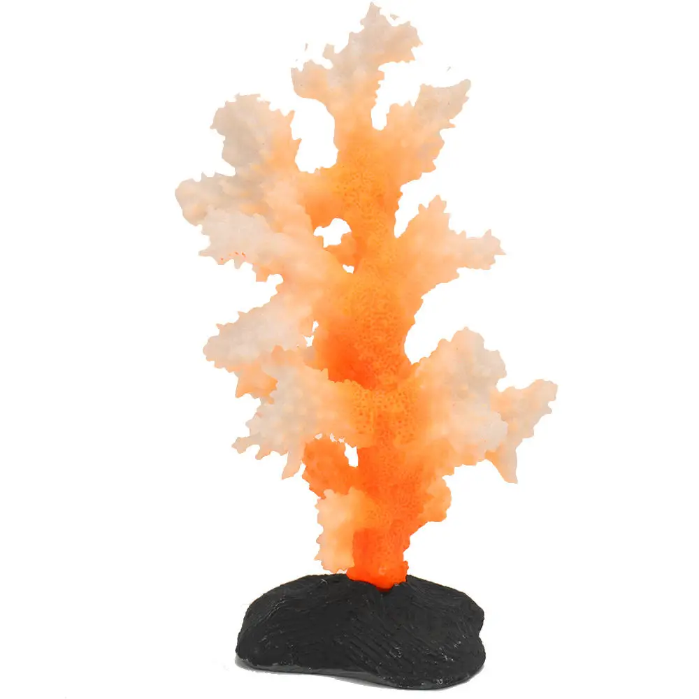 Светящийся имитирующий Коралл искусственное водное растение орнамент для аквариума аксессуары для украшения аквариума - Цвет: Цвет: желтый