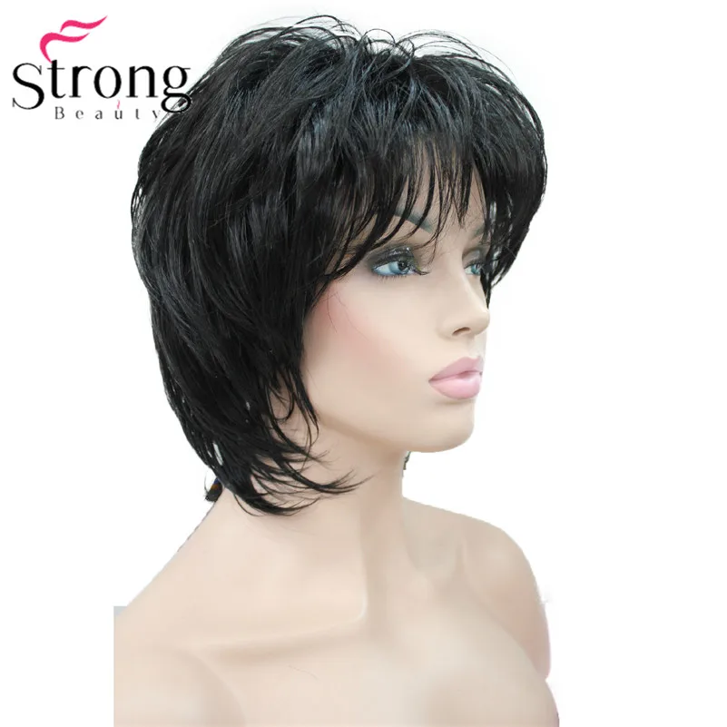Short Soft Shaggy Layered Silver Mix Classic Cap Full Synthetic Wig