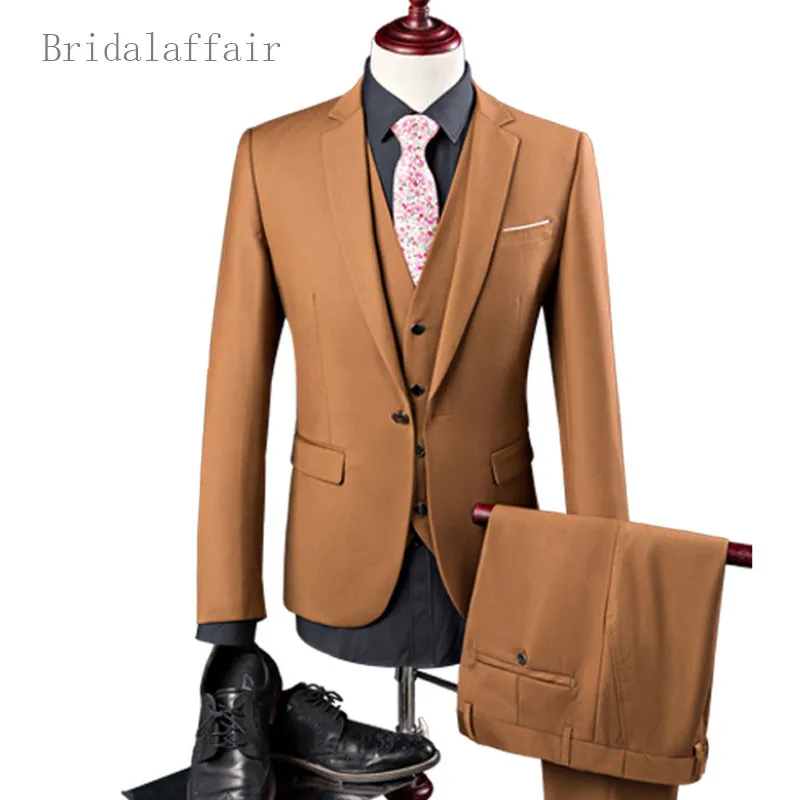 Bridalaffair модный мужской костюм свадебные костюмы для мужчин 3 предмета серый синий