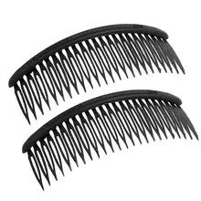 HOT New Practical Black Plastic 24 Teeth Hair Comb Clip Clamp 2 Pcs for Lady Girls