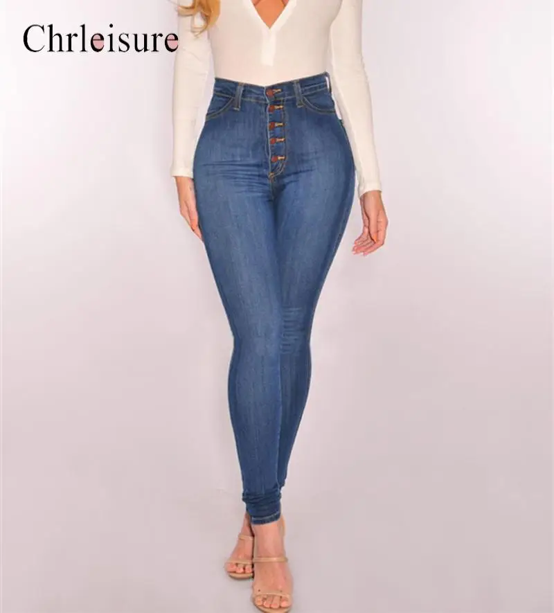 

Chrleisure Fashion High Waist Jeans Women Mom Jeans Mujer Skinny Pants Women Casual Jeans For Women Pencil Denim Pants