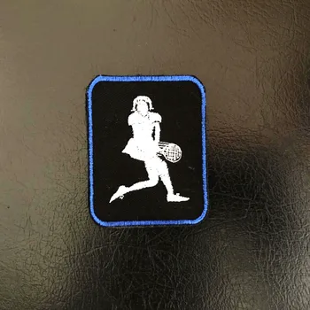 

10pcs Embroidery Tennies Girls Patch Cloth Sports Badge Square 7.5*6cm Armband Hook Loops Emblem