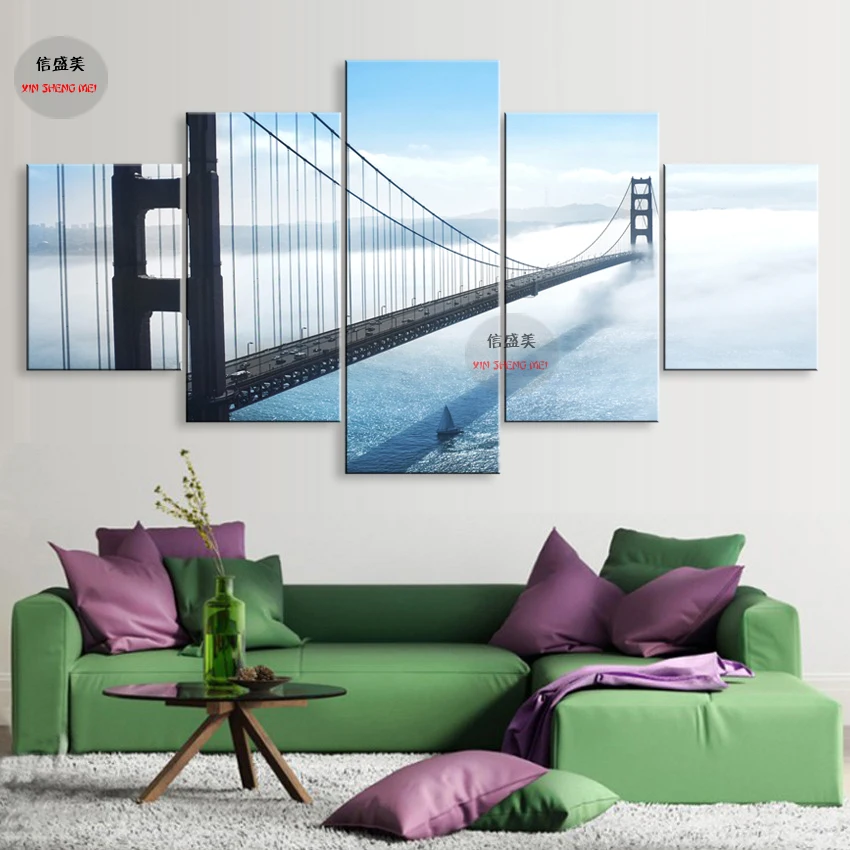 

5 Piece Modern Canvas Paintings Art Print Oil Painting On The Modular Picture Wall Pictures For Living Room Home Decor No Frame