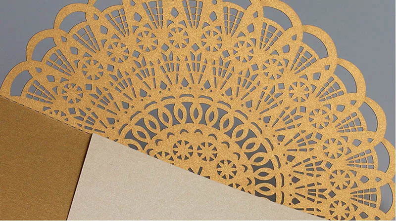 Gold Laser Cut Invitation