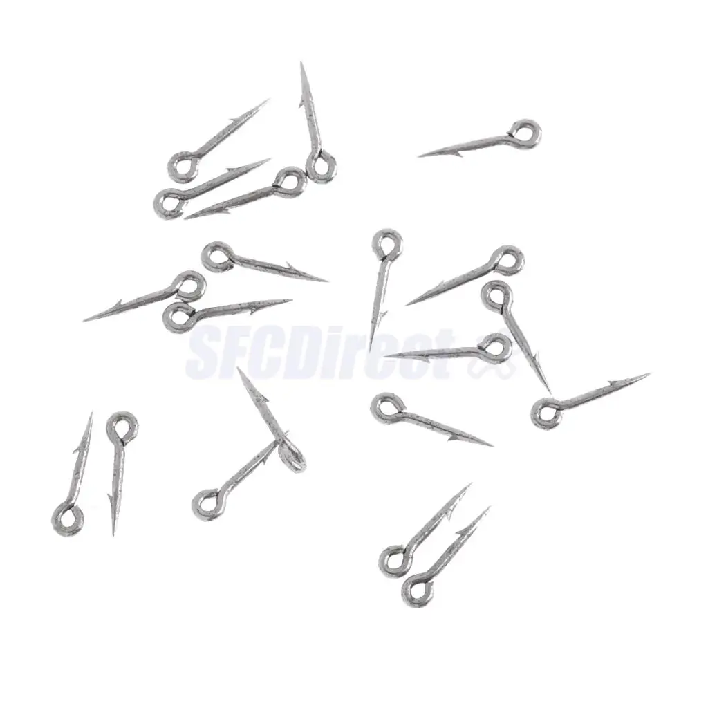 20Pcs High-carbon Steel Sea Fishing Worm Hooks Fishhook Straight Live Bait Lure Hooks, S M L