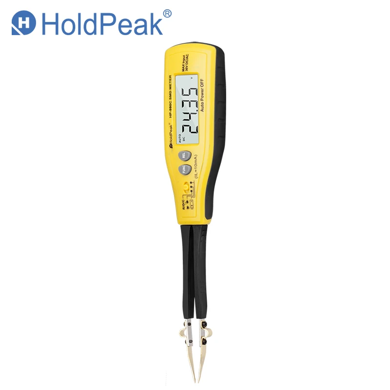 

HoldPeak Smart Testing Clips SMD Tester HP-990C Battery Tester Relafive Value Multimeter Auto Power Off Resistance Capacitance