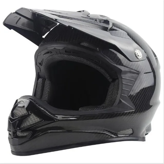 Carbon Fiber Full Face Motorcycle Helmet Racing Casco M L XL XXL