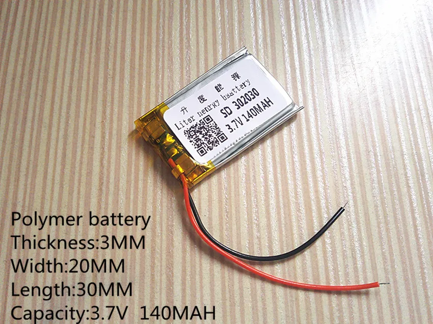 3,7 V литиевая батарея 302030 032030 140 мАч MP3 MP4 gps Bluetooth сотовый Аккумуляторы для игрушек