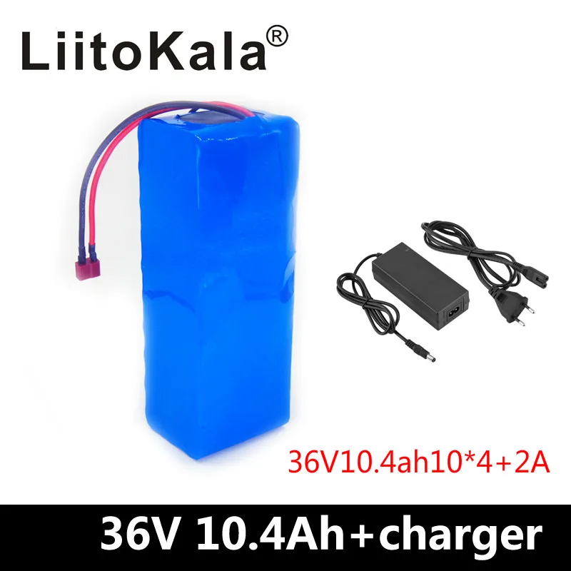 

LiitoKala 36V 10.4AH Electric Bike Battery Built in 20A BMS Lithium Battery Pack 36 Volt with 2A Charge Ebike Battery