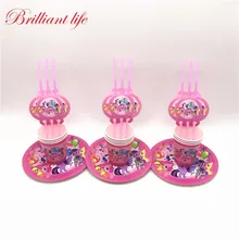 

My Little Pony Theme 60Pcs/Lot Cartoon Cups Plates Kid Birthday Party Decoration Family Party Straws for Various Party Supply