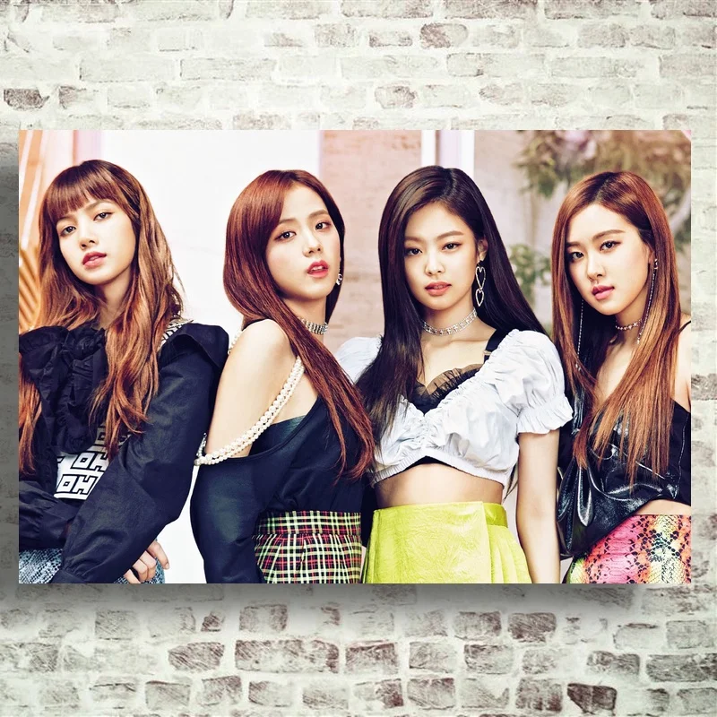 

BLACK PINK Art silk poster Painting Living Room Home Decor