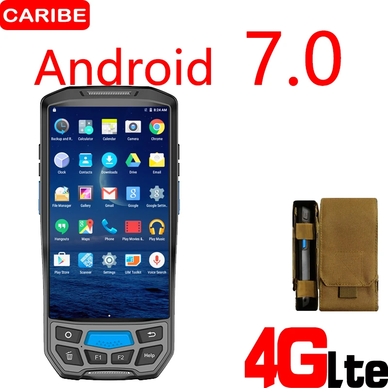

CARIBE Handheld Terminal 1D 2D Barcode Scanner Industrial PDA RFID Reader 58mm Thermal Printer Fingerprint Reader