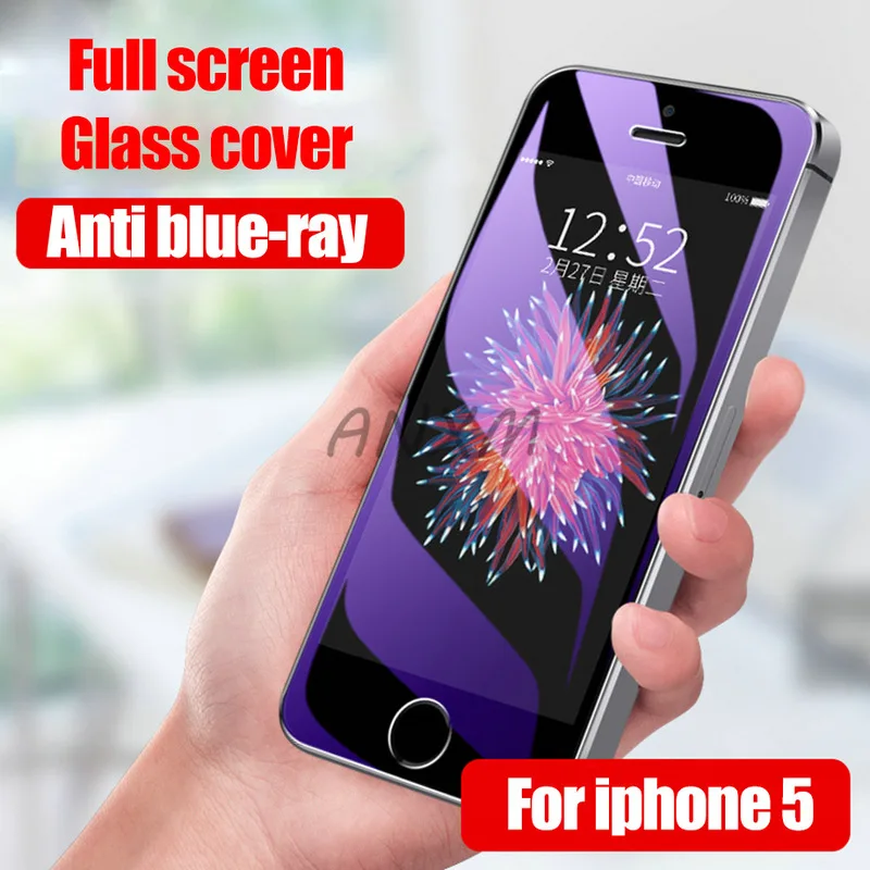 2 шт./лот закаленное стекло для Apple iPhone 5S 5 SE 5C защита экрана 9H анти Blu Ray Se защитная