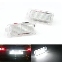 Niscarda 2 pcs Bianco Canbus 12 v 18LED Numero di Targa Della Lampada Della Luce Per Ford Focus 5D Fiesta Mondeo MK4 c-Max MK2 S-Max Kuga