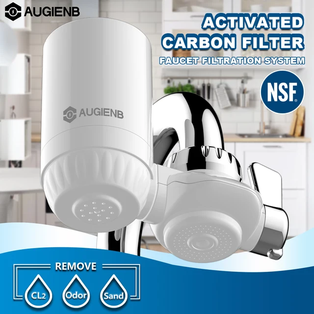 Kitchen Tap Faucet Water Filter Purifier – Activated Carbon Washable Ceramic Percolator – Reduce Chlorine, Odor, Contaminants